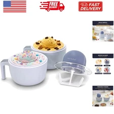 Americana by Elite Pint Perfect Ice Cream Maker, 2 x 1 Pint Capacity Dual Fre...
