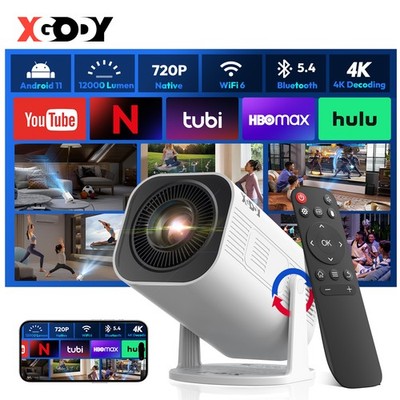 XGODY 4K Beamer Android 11.0 Projektor WiFi Bluetooth Heimkino Mini Tragbar