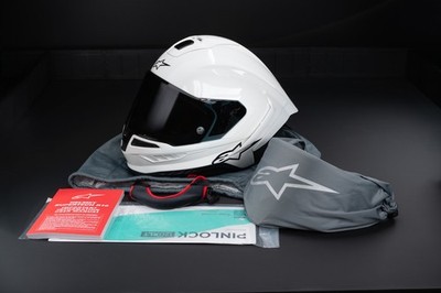 Alpinestars Supertech R10 SR10 Carbon Fiber Motorcycle Helmet | White Large