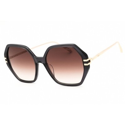 Chopard Women's Sunglasses Shiny Transparent Dark Grey Full Rim SCH370M 0705