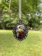Handmade Pressed Flower Necklace Dried Resin Jewelry Flower Pendant