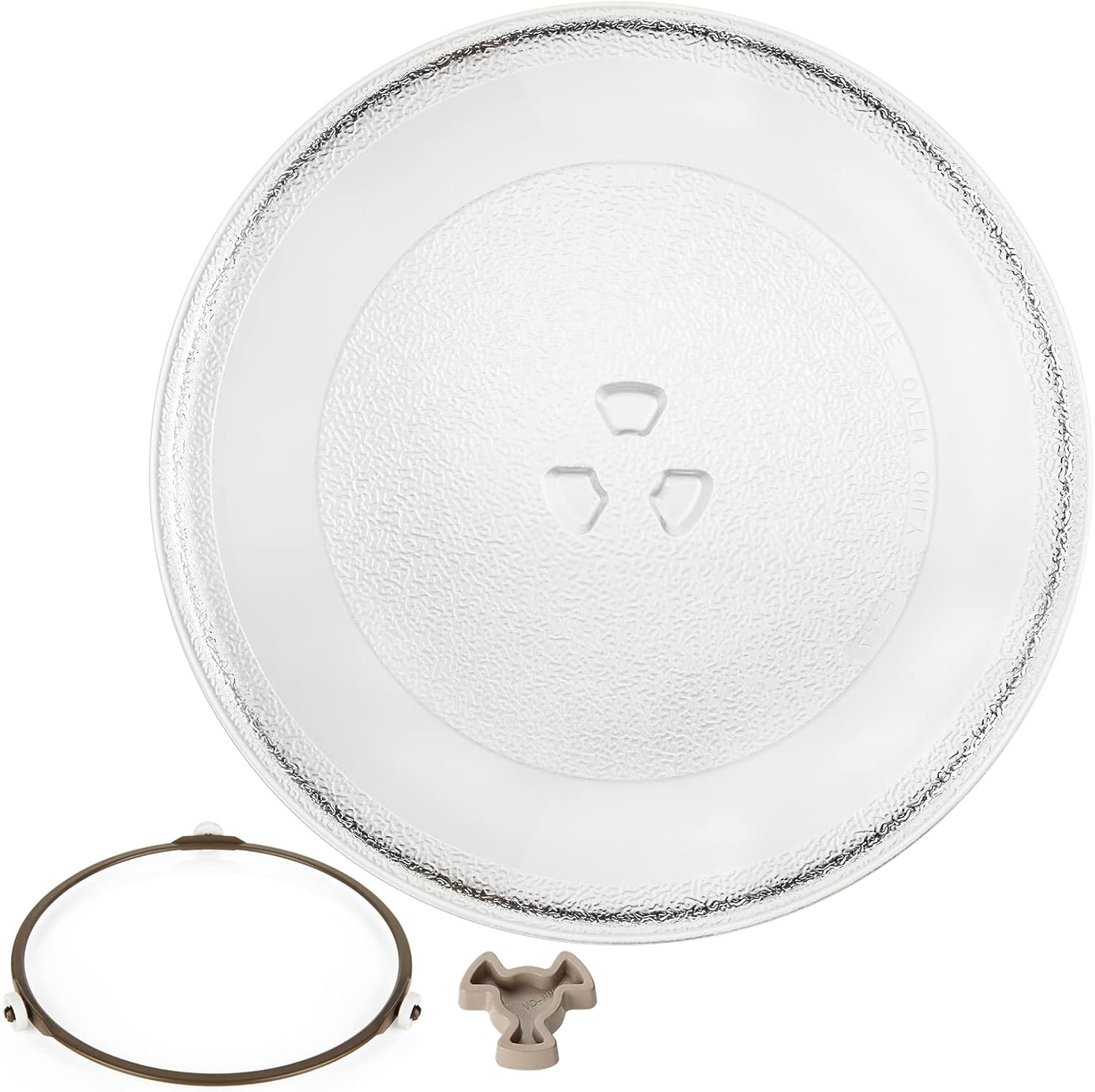 Microwave Turntable Glass Plate, 245Mm Microwave Plate Replacement with 3 Fixers