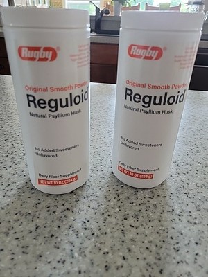 NEW RUGBY REGULOID LAXATIVE POWDER SUGAR FREE UNFLAVORED 10oz (2 PACK INCL)