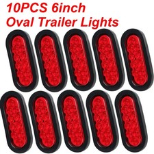 10pcs Waterproof 6oval Led Trailer Truck Light Boat Sealed Stop Turn Tail Brake