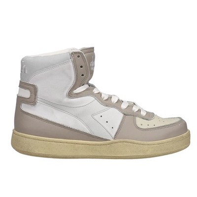 NEW Diadora Portugal Mi Basket Used High Top Leather | WhiteBeige 10M $195 AUC