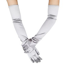 Long Opera Party 1920s Satin Tea Party Gloves Costume Stretchy Adult Size Elb...