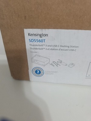 Kensington SD5560T USB-C Thunderbolt 3 4K Dual Display Adapter Docking Sealed!