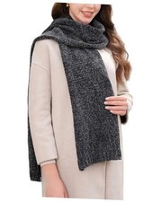 Womens Chenille Scarf Soft Winter Warm Long Shawl Wrap For Men Dark Grey 7