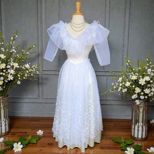 VTG GUNNE SAX Romantic RENAISSANCE Bridal Collec Embroidered floral lace dress 5