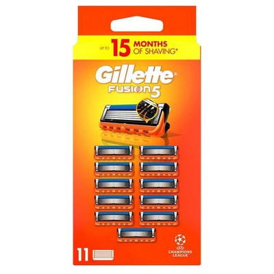 GILLETTE FUSION5 RASIERKLINGEN (11 PATRONEN PACKUNG) BRANDNEU VERSIEGELT 100 % ORIGINAL
