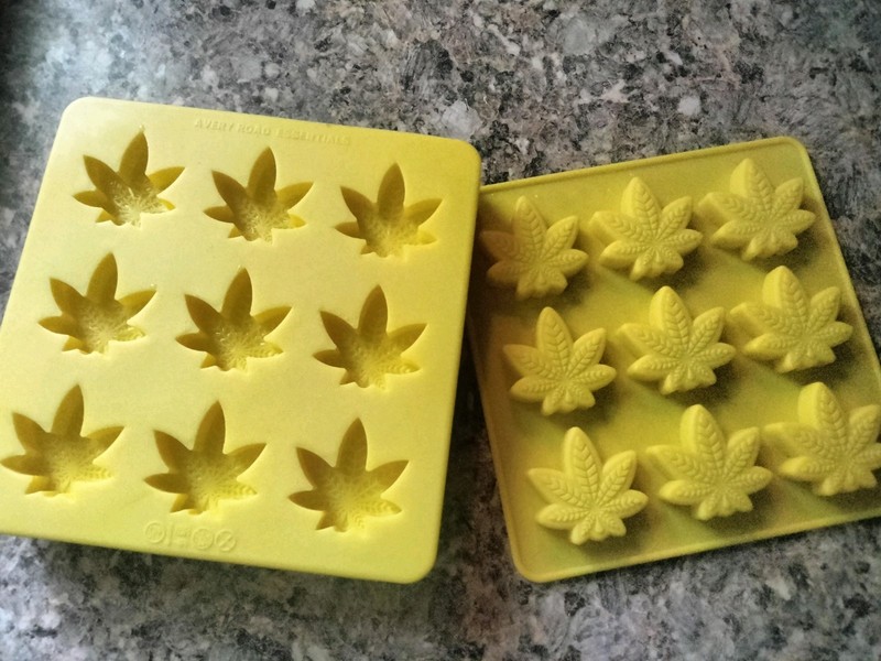 Yellow Silicone Marijuana Leaf Candy and Chocolate Molds