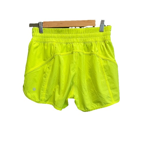 Lululemon Yellow Tracker Low Rise Women's Activewear Shorts Size 8 - Picture 2 of 5