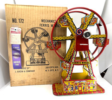 VTG 1930s J Chein No.172 Hercules Ferris Wheel Mechanical Wind-Up w/Box Works