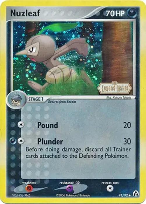 Nuzleaf - 41/92 - Pokemon Legend Maker Reverse Holo Card NM