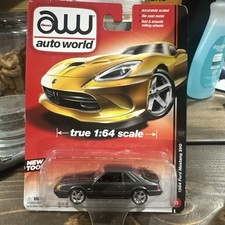 1984 FORD MUSTANG SVO GLOSS BLACK "AUTO WORLD DELUXE" 1/64 AUTOWORLD 64051 B