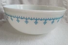 Vintage Pyrex Snowflake Blue Garland Mixing Bowl 404 4 Quart Bowl USA