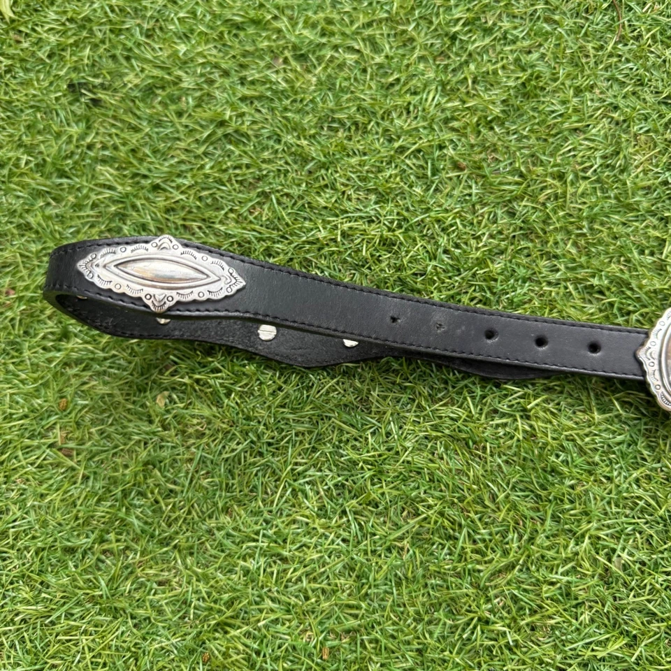 Cinturón de cuero Justin Western vintage concho grano cuero de vaca EE. UU. para mujer talla 32 Foto 3 de 4