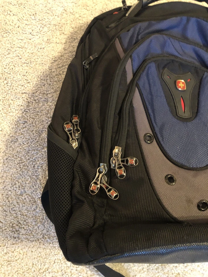 SwissGear Wenger 减震笔记本电脑背包黑色海军蓝企业包 — 第 3/4 张图片