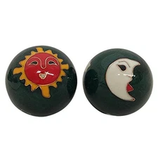 Thy Arts Baoding Balls Chinese Health Massage Exercise Stress Balls - Green Moon