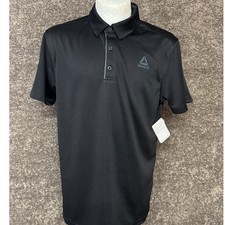 Reebok Men's Black Short Sleeve Golf Polo Shirt Moisture Management M