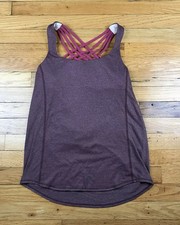 Lululemon Women  s Burgundy Wild Tank Tank Top Shirt Size 6 Stretch Yoga Run