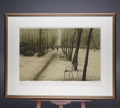 Harold Altman Lithograph Chair 1980 Signed Limited Edition US