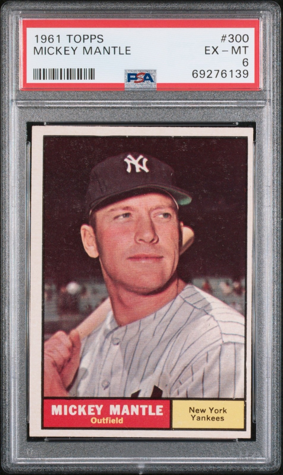 MICKEY MANTLE - 1961 TOPPS # 300 - PSA 6! -H.O.FAMER ! Yankees