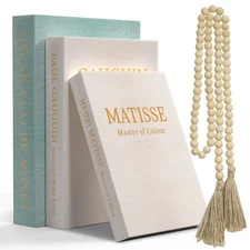 Decorative Books for Home Decor - Set of 3 Linen Faux Book Decor Storage Boxe...