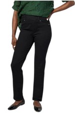 DG2 by Diane Gilman Women Coolmax Shaper Denim Straight Leg Jean Black