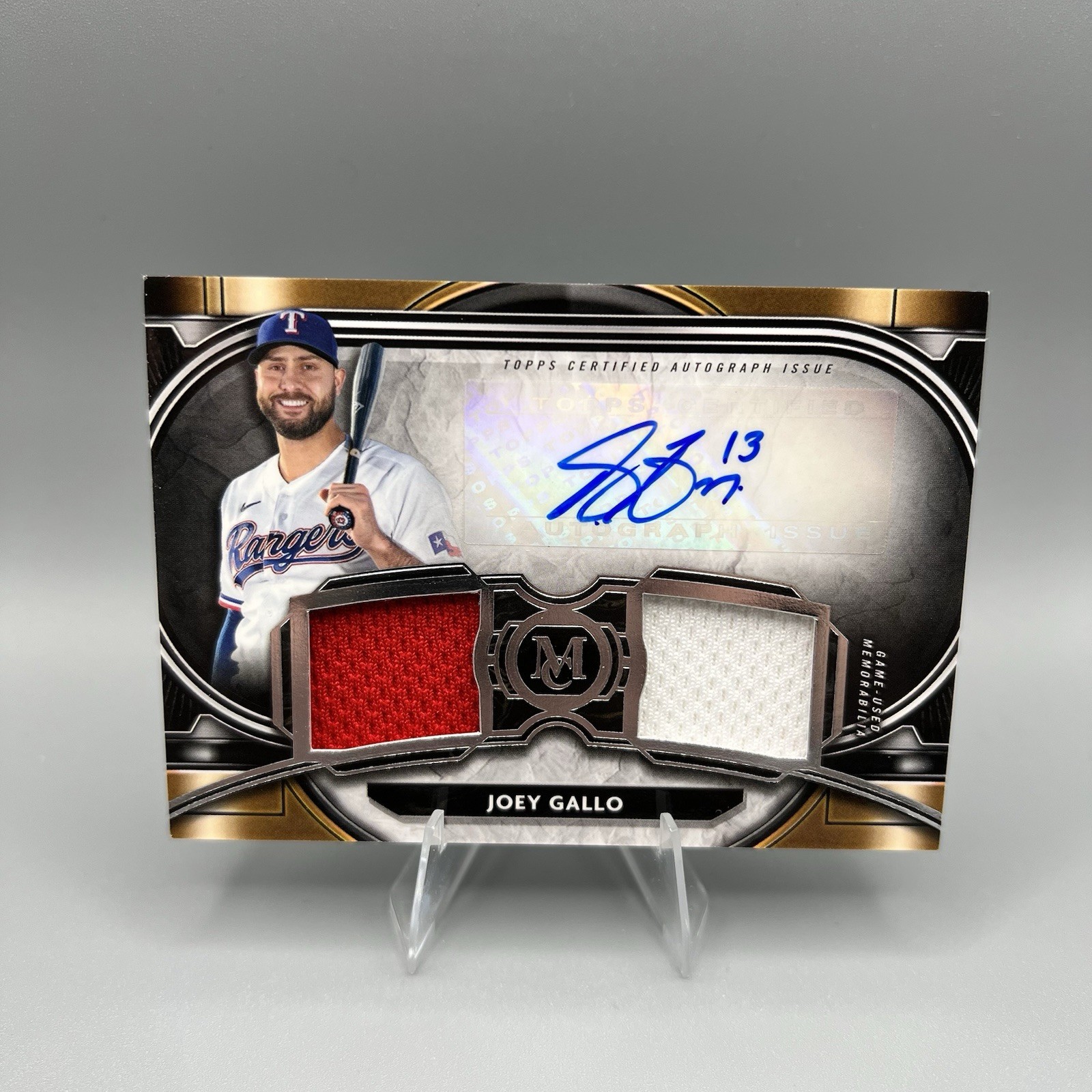 2021 Topps Museum Collection Joey Gallo Dual Relic Auto SPDRA-JG /249