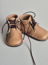 Handgefertigte braune Leder Schnür Puppenstiefel, Gotz Hannah Puppe passt 7,5 x 3,5 cm