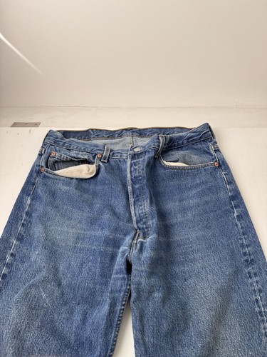 Levis 501 XX Jeans Fits 36x32 Wash Button Fly 90s Vintage USA Made - Picture 3 of 11