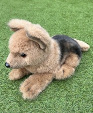 Vintage 1985 Gund GERMAN SHEPHERD Puppy Dog 20" Airbrushed Suede Paws soft toy