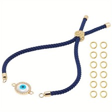 1box 1 Strand Bracele Kit Cubic Zirconia Link Charm with Tree of Life Adjustable