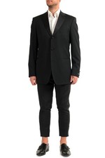 Hugo Boss Men's "Visconti" Black 100 Wool Tuxedo Suit US 40L IT 50L