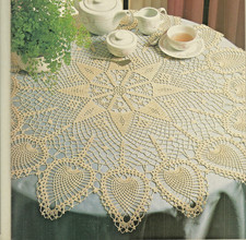 Pinecone Edged Table Centerpiece Doily CROCHET PATTERN INSTRUCTION pages 40" dia