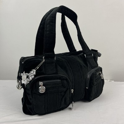 Kipling Tasche schwarz Handtasche Katie Samt Affe Taschen Reißverschluss Designer Schulter