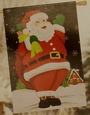 Holiday Jolly Waving Santa Claus Large Garden Flag Double-sided 28 x 44 New