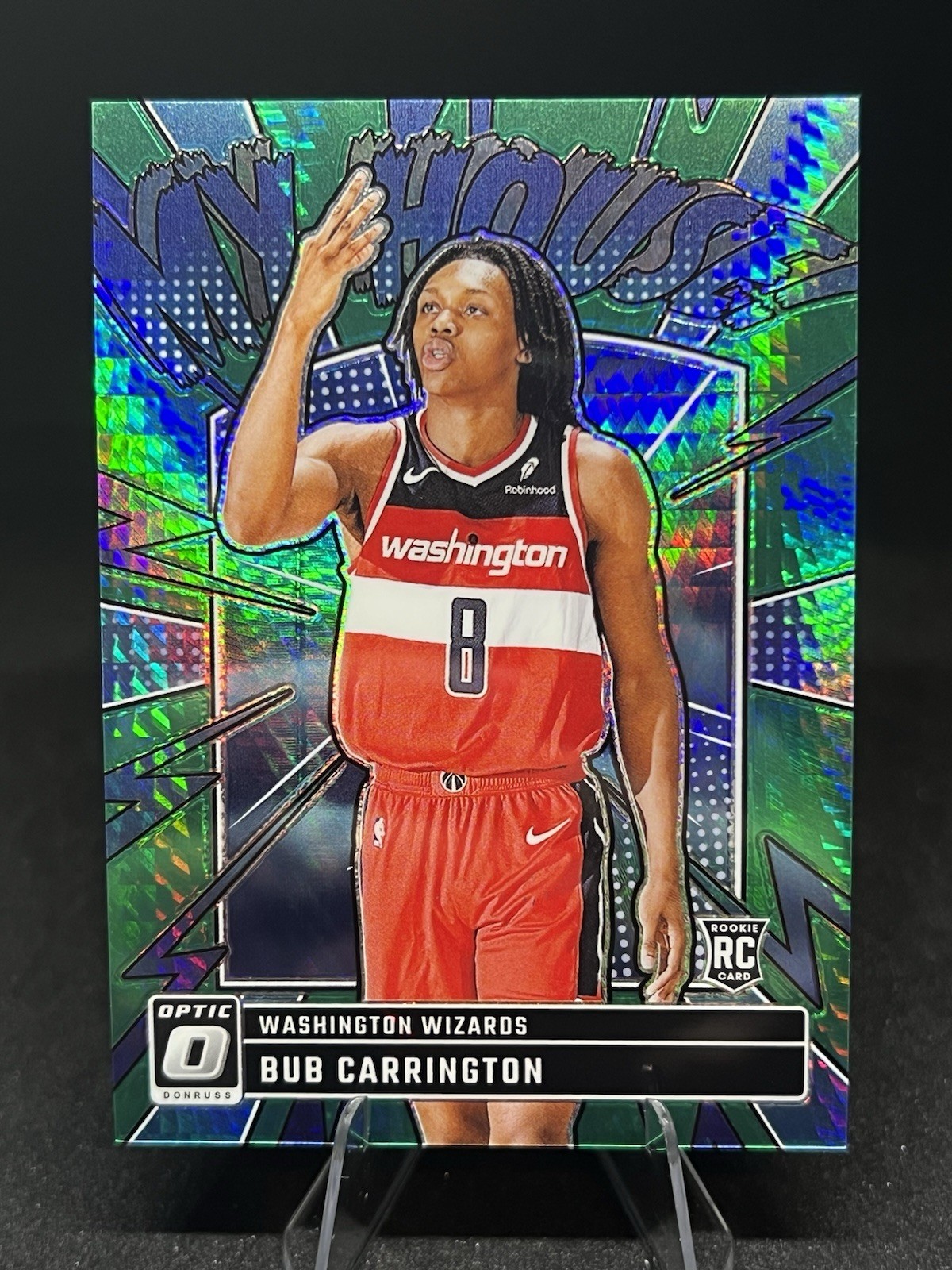 2024-25 Panini Donruss Optic - My House Bub Carrington #8 Green Hyper Prizm /249