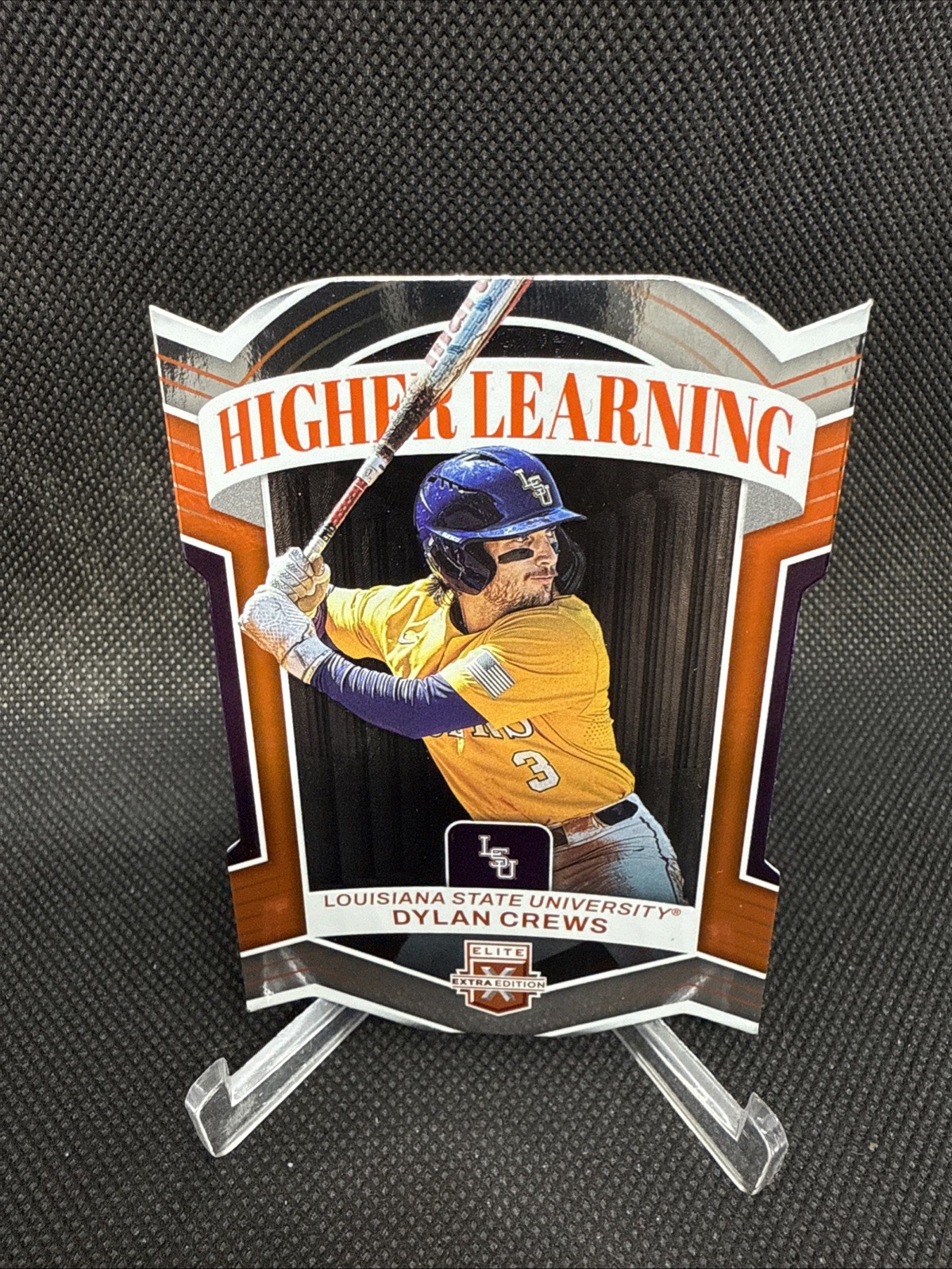 2023 Panini Elite Extra Edition Dylan Crews Higher Learning Orange Die Cut /99