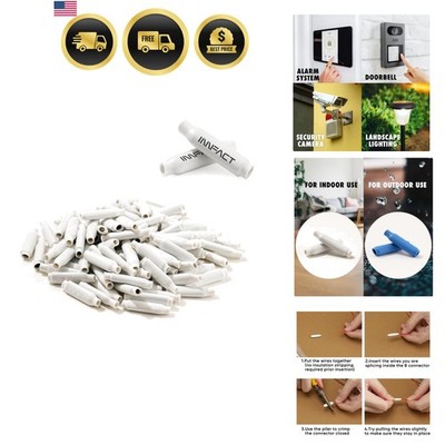 100 pcs Low Voltage B Connectors Crimp Splice Terminals  AWG 22-26 Small Gaug...