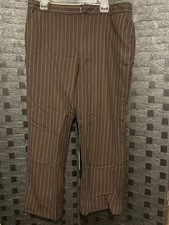 Chaps brown stripe women’s dress pants size 16 wool and lining polyester 