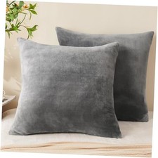Velvet Pillow Covers 26x26 with Zipper, 2 Pack 26" x 26" Pack of 2 Gray