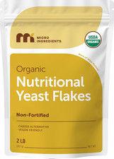 Organic Non-Fortified Nutritional Yeast Flakes, 2 Pounds Vegan Protein, B Vita