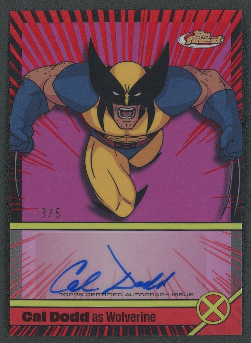 25 Topps Finest X-Men 97' - Cal Dodd as Wolverine #VA-CD Red Voice Actor Auto /5