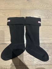 Hunter Original Tall Fleece Boot Socks Black Size M UK 3-5 EU 36-38 Welly Liners