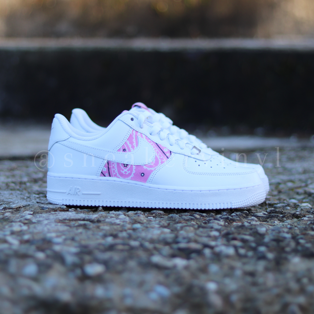 Sneakers Pink Bandana Af1 Air Force Custom Pink Bandana NWT
