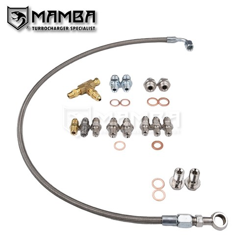 MAMBA Turbo Oil & Water Line kit Garrett GT15 GT17 GT19 GT20 GT22 - Picture 4 of 6
