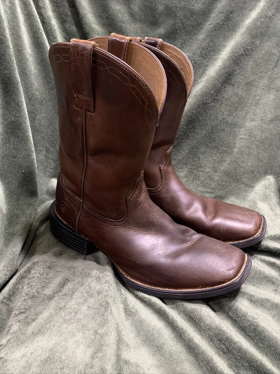 Ariat Heritage Roper Mens Sz 9.5D Western Cowboy Square Toe Boots Brown 1001528
