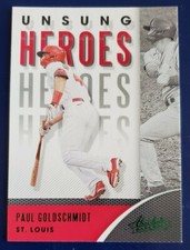 2021 Panini Absolute Unsung Heroes Paul Goldschmidt Green Parallel UH-5